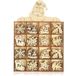 COM-FOUR® 48-delige kerstboomversiering houten hangerset