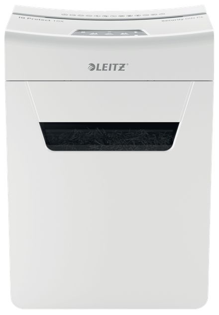 Leitz IQ Premium Protect 10X Papierversnipperaar - P-4 - Snippers - 10 vel - Wit/Grijs