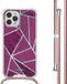 iMoshion Hoesje iPhone 12 Pro Max - Bordeaux Graphic - Back Cover met Koord