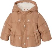 Vertbaudet Baby meisjes pufferjas met capuchon hazelnoot