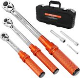VEVOR Click Momentsleutelset 3-Delige Dual Range Weegschaal 72 Tanden