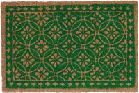 Merkloos deurmat kokos - bloemenpatroon - 60 x 40 cm - antislip - binnen en buiten - weerbestendig