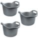 Hega Hogar Schoonmaakemmer - 5x - 14 liter - zilver - kunststof - afwasteil met handvatten - 41 x 24 cm