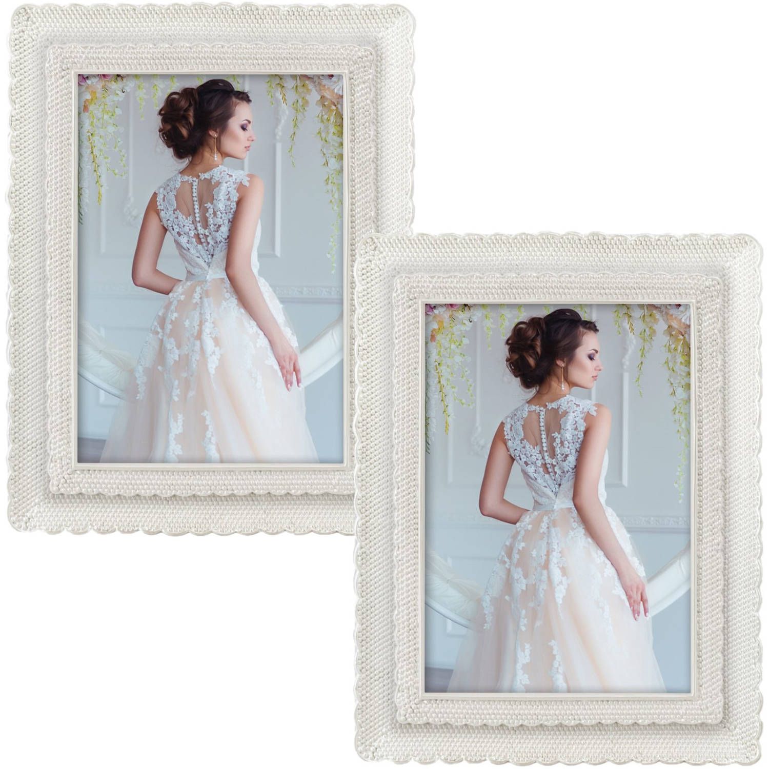 Zep fotolijst - 15 x 20 cm - 2 stuks - parel wit - kunststof