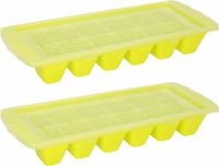 Plasticforte Moules à glaçons - rose - 2x pièces - avec couvercle - 28 x 11 cm - bac à glaçons - plastique