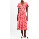 French Connection Raquel Robe à manches courtes et col en V Framboise Rose/rouge Taille : 8
