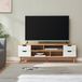 en.casa Tv-meubel Bordkak 140x30x45 cm eikenkleurig en wit