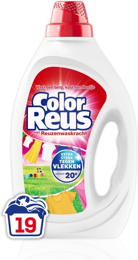 Witte Reus Wasmiddel Color Reus Gel - 1x 855 ml - Voordeelverpakking - (19 Wasbeurten)