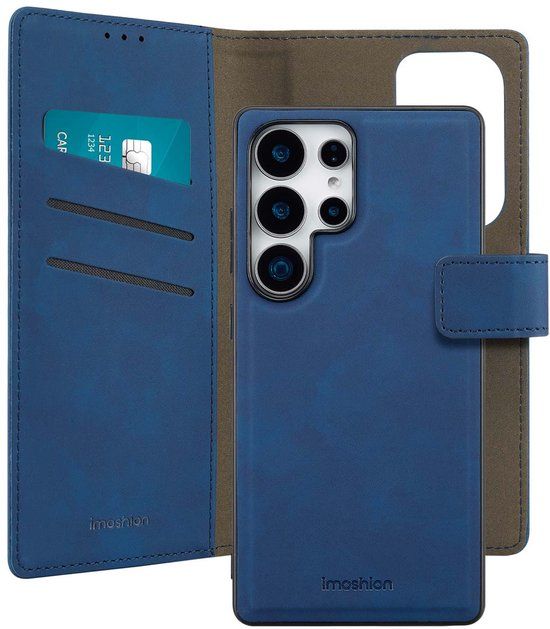 imoshion Hoesje - Geschikt voor Samsung Galaxy S25 Ultra - Uitneembare 2-in-1 Luxe Bookcase - Blauw
