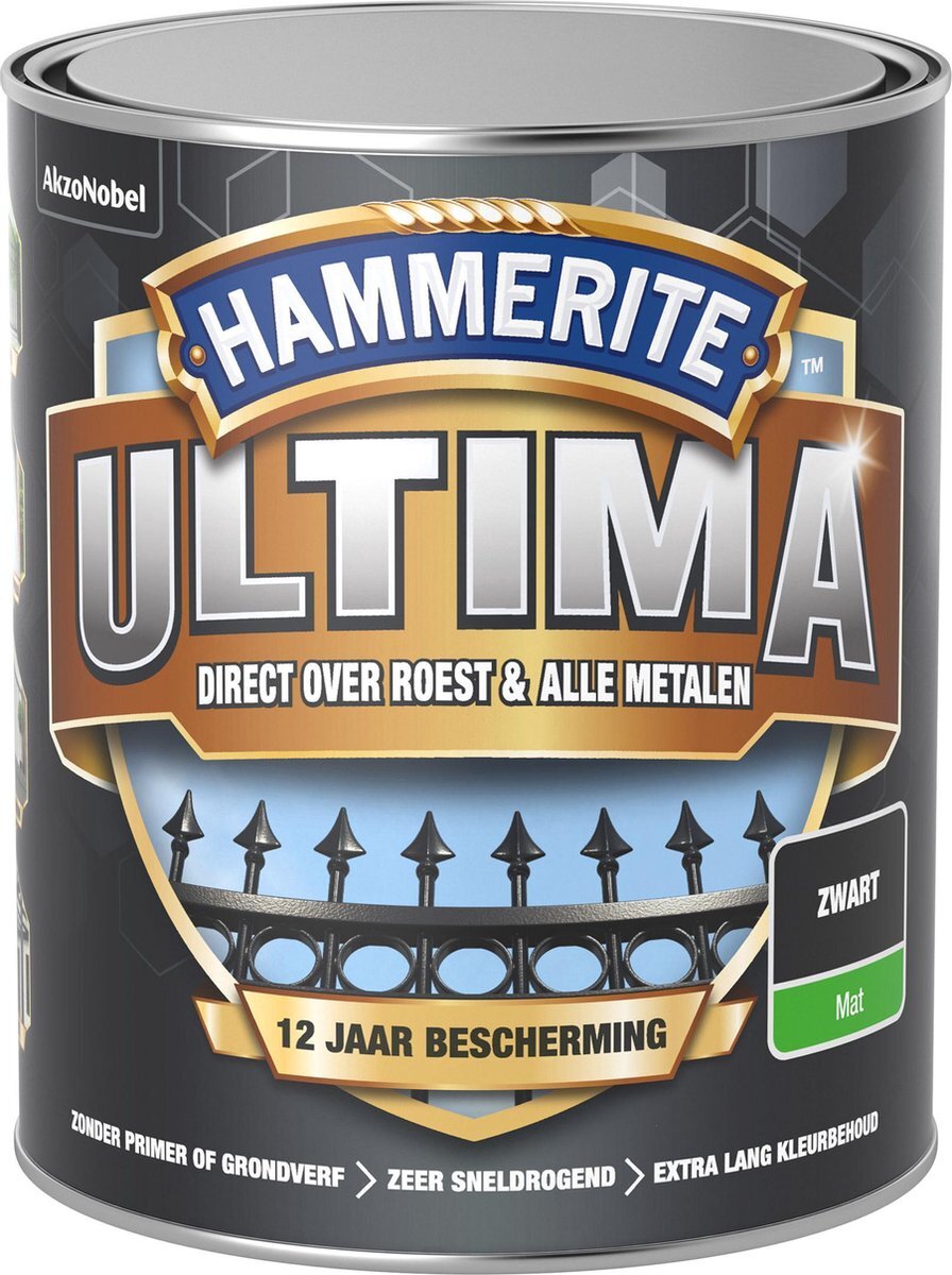 Hammerite 5566470 Ultima Mat - Zwart - 750ml