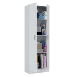 Habitdesign Multifunctionele kast, 2 deuren, bijzetkast, wit, mat, afmetingen 58,5 cm (B) x 180 cm (H) x 37 cm (D)
