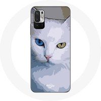 Maniacase Etui voor Xiaomi Redmi Note 10 5G Turkse van Kat blauw oog en geel oog