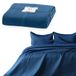 AmeliaHome Sprei 170x270 cm donkerblauw bedsprei dubbelzijdig reliëf mat satijn Carmen