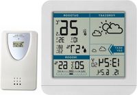 Merkloos / Sans marque Wan GmbH Draadloos Weerstation - Weer Monitor - Binnenklimaat Bewaken - Max Min Waarden - 123 x 52 x 117 mm - Wit