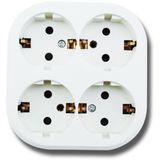 BES LED Wandcontactdoos - Aigi Kuta - Opbouw - 4-voudig - Randaarde - Wit