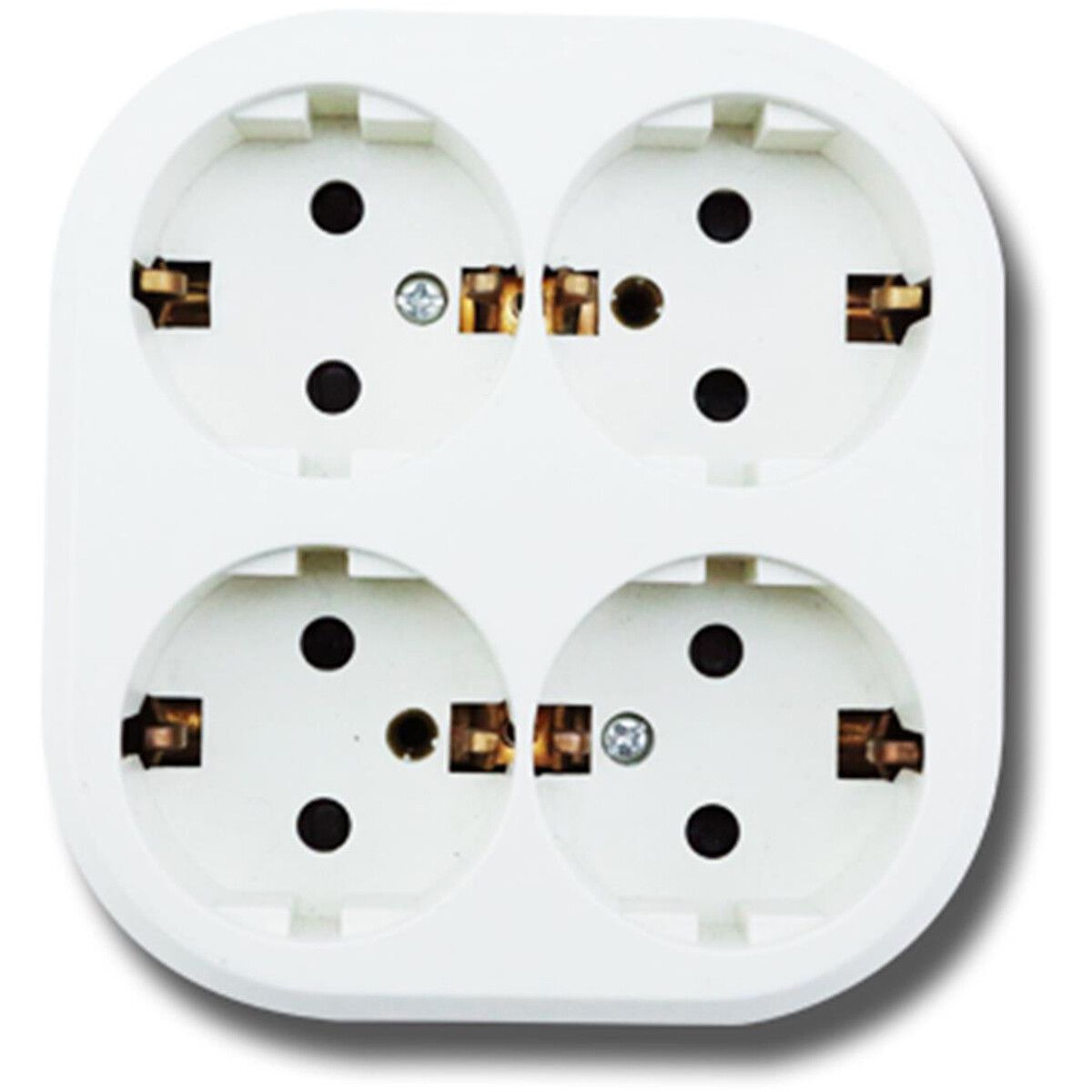 BES LED Wandcontactdoos - Aigi Kuta - Opbouw - 4-voudig - Randaarde - Wit