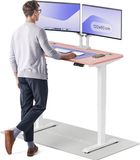 Desktronic HomePro Zit-sta Bureau Elektrisch In Hoogte Verstelbaar, 120x60 cm Wit/Roze