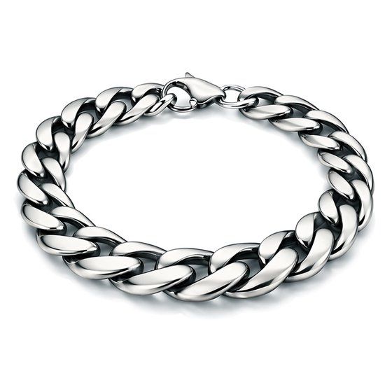 LGT JWLS Stalen heren armband Gourmette schakel Vintage 11mm-18cm