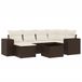 vidaXL Loungeset met kussens, polyrotan, bruin
