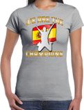 Bellatio Decorations Verkleed shirt voor dames - Spanje - grijs - voetbal supporter - themafeest XS