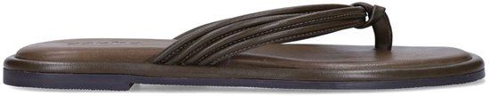 Sacha - Dames - Groene leren slippers - Maat 36
