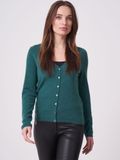 REPEAT cashmere Basic fijngebreid vest met V-hals van biologisch cashmere