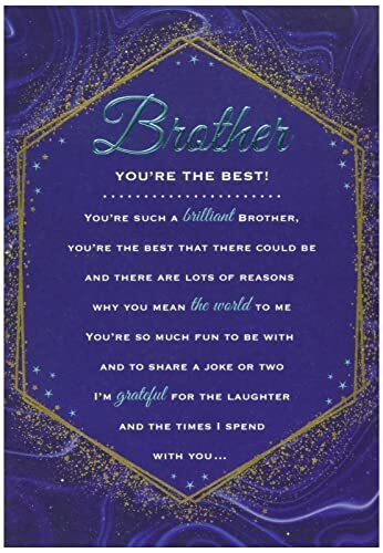 Piccadilly Greetings Piccadilly Greetings Oprechte wensen Sentimentele verjaardagskaart Brother - 9 x 6 inch - Regal Publishing