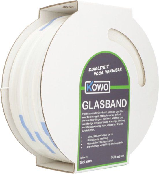Köhler Woodcap Kowo Beglazingsband PE 9x4 mm - 3 x 5 m Wit