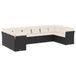 vidaXL Loungeset met Kussens, Poly Rattan, Zwart