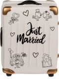 OUT OF THE BLUE OOTB Spaarpot Koffer Just Married – Keramiek – Huwelijksreis Cadeau – Wit & Goud