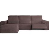 ECOMMERC3 Bankhoes voor chaise long, kort hoekdeel links, met bi-elastische relaxbank, bruin, zeer elastisch, ademend en met schuimvulling