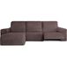 ECOMMERC3 Bankhoes voor chaise long, kort hoekdeel links, met bi-elastische relaxbank, bruin, zeer elastisch, ademend en met schuimvulling