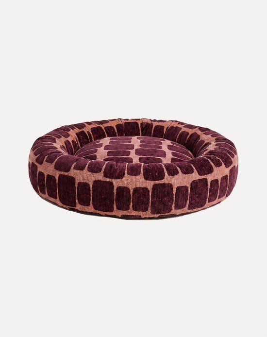 DOGGUO Donut Hondenmand S 50x50 cm Peach Bordeaux