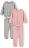Minoti trainingspak meisjes 2-pack - joggingpak grijs roze