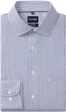 OLYMP Luxor comfort fit overhemd - popeline - marine blauw gestreept - Strijkvrij - Boordmaat: 44 (EU maat: XL)