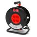 Velamp REEL-FR-40 verlengkabel, 40 m, met kabelhaspel, 4 stopcontacten, 16 A, deel 3G1,5 mm2, zwart en rood