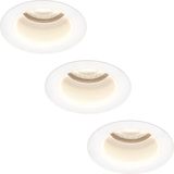 HOFTRONIC Mari Set van 3 LED platte inbouwspots - 6 Watt - 4000K Neutraal wit - GU10 - Dimbaar - IP65 - Wit