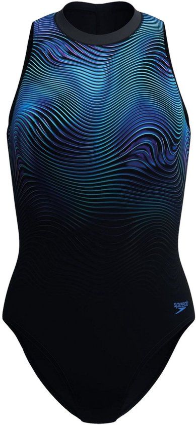 Speedo Printed Hydrasuit Badpak Dames Blauw/Zwart