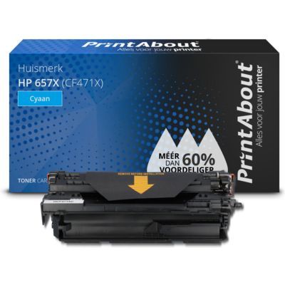 PrintAbout Huismerk HP 657X (CF471X) Cyaan Toner | Hoge capaciteit