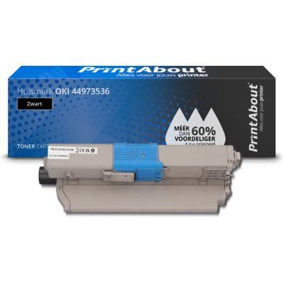 PrintAbout Compatible Toner Cartridge for OKI 44973536 - Black - Single Pack