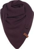Knit Factory Coco Gebreide Omslagdoek Junior - Kindersjaal - Sjaal meisje - Wintersjaal - Driehoek Sjaal - Stola - Wollen sjaal - Paarse sjaal - Aubergine - 140x60 cm