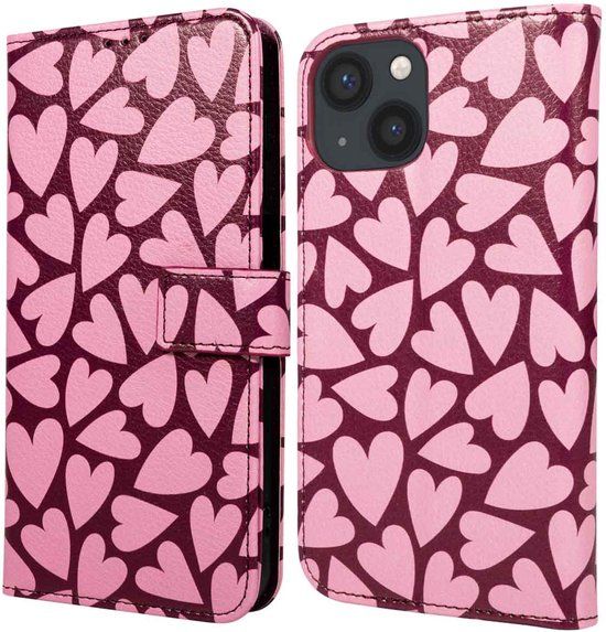 imoshion Hoesje - Geschikt voor Apple iPhone 15 - Design Bookcase smartphone - Hearty Blush