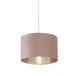Searchlight Velvet Drum - abat-jour - Ø 28 x 18 cm - rose et argent