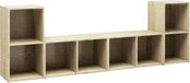 vidaXL meuble TV 4 pièces, Bois traité, couleur chêne Sonoma