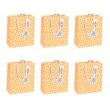 Eurowrap - X-32784-3Cpack - Set van 6 Kerst Cadeauzakken - Sterren - Middel Formaat