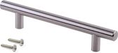 Emuca Poignées de meuble, D. 12 mm, entraxe 448 mm, Acier, Nickel satiné