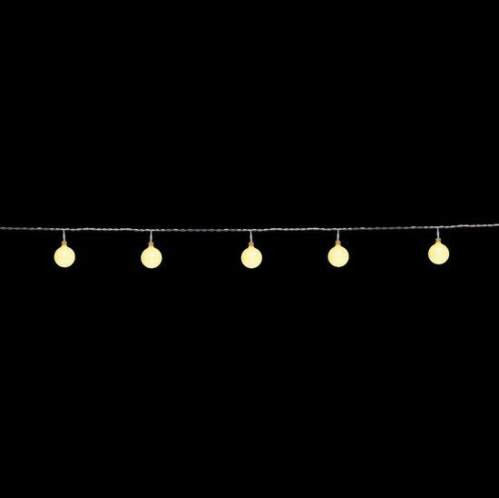 Anna's Collection Feestverlichting lichtsnoer warm witte lampbolletjes 10 m - Binnen/buiten verlichting - warmwit LED lampjes