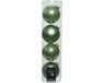 Decoris Kerstballen - 4 stuks - Salie Groen - D10 cm - Glas
