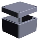RS PRO Aluminium behuizing grijs buitenmaat 57 x 75 x 80mm IP65, IP66, IP67, IP68