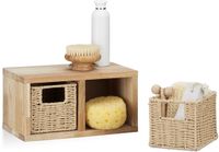 Relaxdays Wandrek Walnotenhout met 2 Manden 31 cm Breed